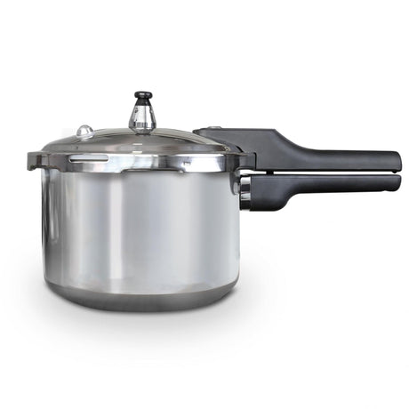 Olla de Presión Plateado y Negro 22.6x22cm De 4.2 Litros Apta para Inducción con Mango de Baquelita - OLLAS Y SARTENES | Bylmo