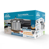 Olla de Presión Plateado y Negro 22.6x22cm De 4.2 Litros Apta para Inducción con Mango de Baquelita - OLLAS Y SARTENES | Bylmo