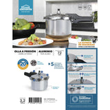Olla de Presión Plateado y Negro 20.5x20.5cm De 3.2 Litros Apta para Inducción con Mango de Baquelita - OLLAS Y SARTENES | Bylmo