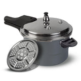 Olla de Presión Gris y Negro 22.5x19.5cm De 5.6 Litros Apta para Inducción con Mango de Baquelita - OLLAS Y SARTENES | Bylmo