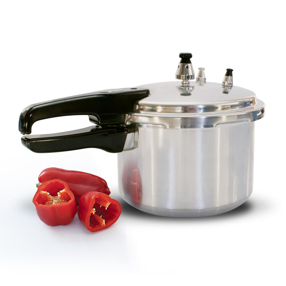Olla de Presión Plateado y Negro 20.5x20cm De 3.2 Litros Apta para Inducción con Mango de Baquelita - OLLAS Y SARTENES | Bylmo