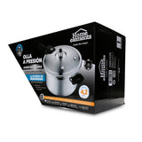 Olla de Presión Plateado y Negro 23x19cm De 4.2 Litros Apta para Inducción con Mango de Baquelita - OLLAS Y SARTENES | Bylmo