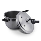 Olla de Presión Plateado y Negro 23x19cm De 4.2 Litros Apta para Inducción con Mango de Baquelita - OLLAS Y SARTENES | Bylmo