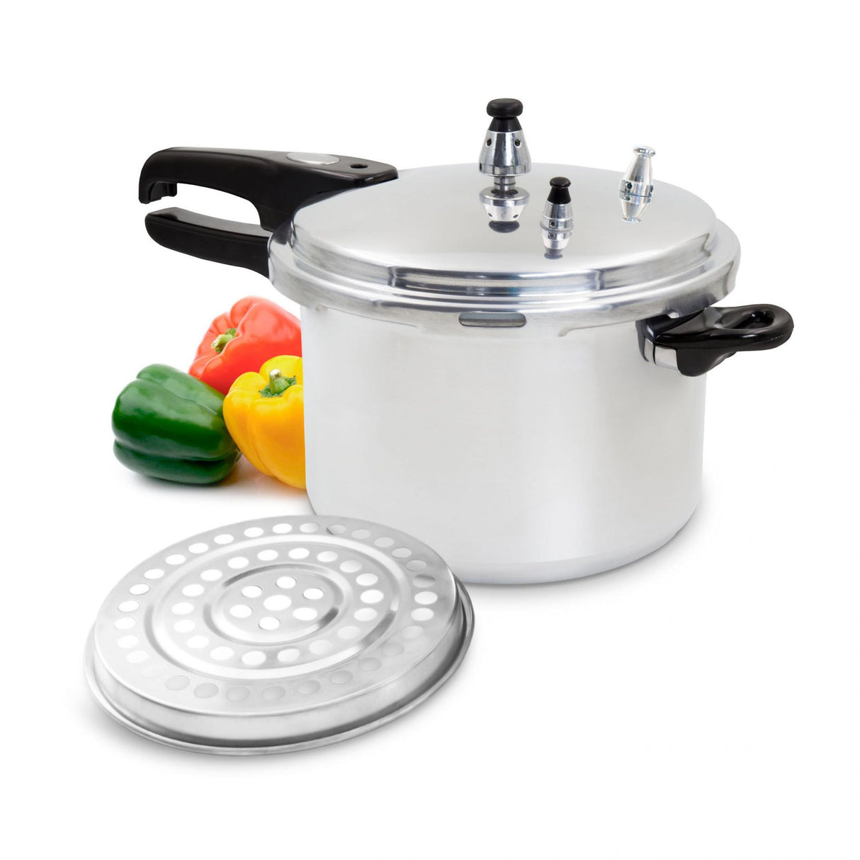 Olla de Presión Plateado y Negro 32.5x25.5cm De 11 Litros Apta para Inducción con Mango de Baquelita - OLLAS Y SARTENES | Bylmo