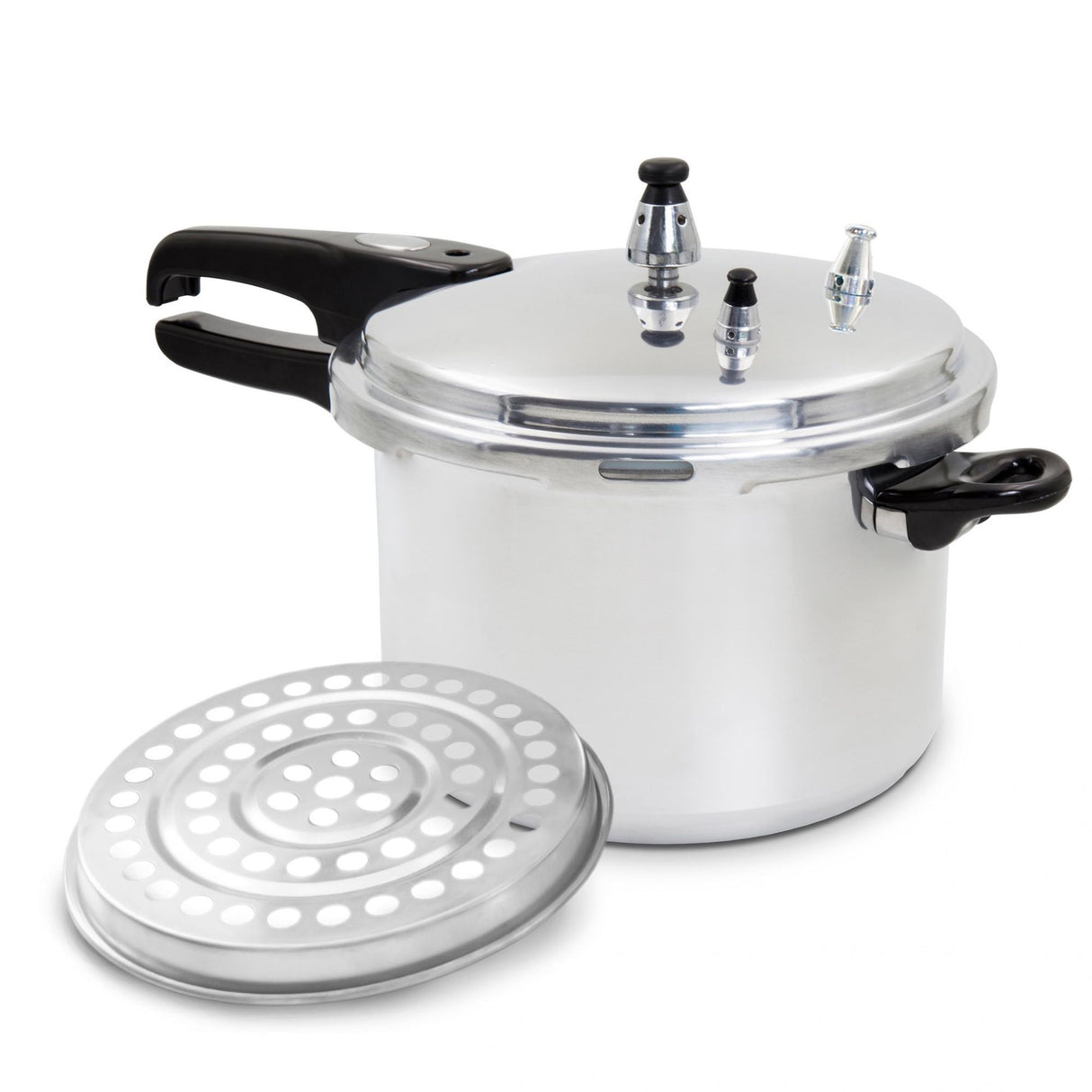Olla de Presión Plateado y Negro 29x24cm De 9 Litros Apta para Inducción con Mango de Baquelita - OLLAS Y SARTENES | Bylmo