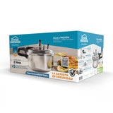 Olla de Presión Plateado y Negro 20.5x15cm De 2 Litros Apta para Inducción con Mango de Baquelita - OLLAS Y SARTENES | Bylmo