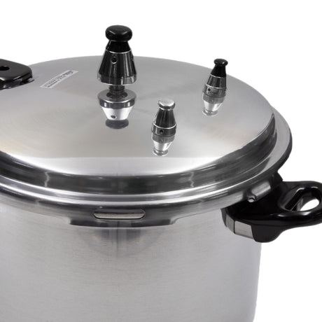 Olla de Presión Plateado y Negro 28.5x19cm De 7 Litros Apta para Inducción con Mango de Baquelita - OLLAS Y SARTENES | Bylmo