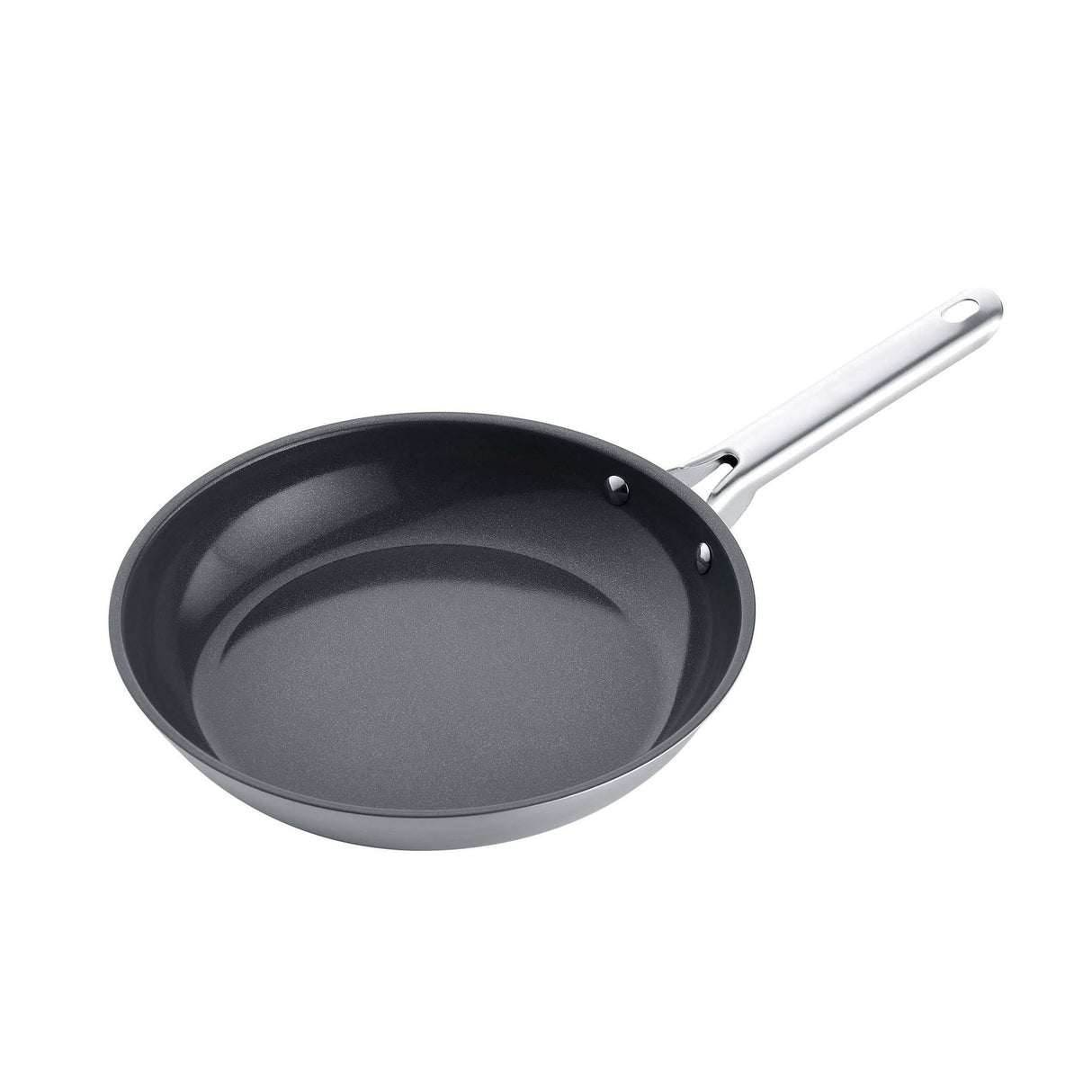 Sarten Plateado y Negro 27.3x5.5cm De 0.7 Litros Apta para Inducción con Mango de Acero Inoxidable - OLLAS Y SARTENES | Bylmo