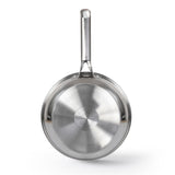 Sarten Plateado y Negro 27.3x5.5cm De 0.7 Litros Apta para Inducción con Mango de Acero Inoxidable - OLLAS Y SARTENES | Bylmo