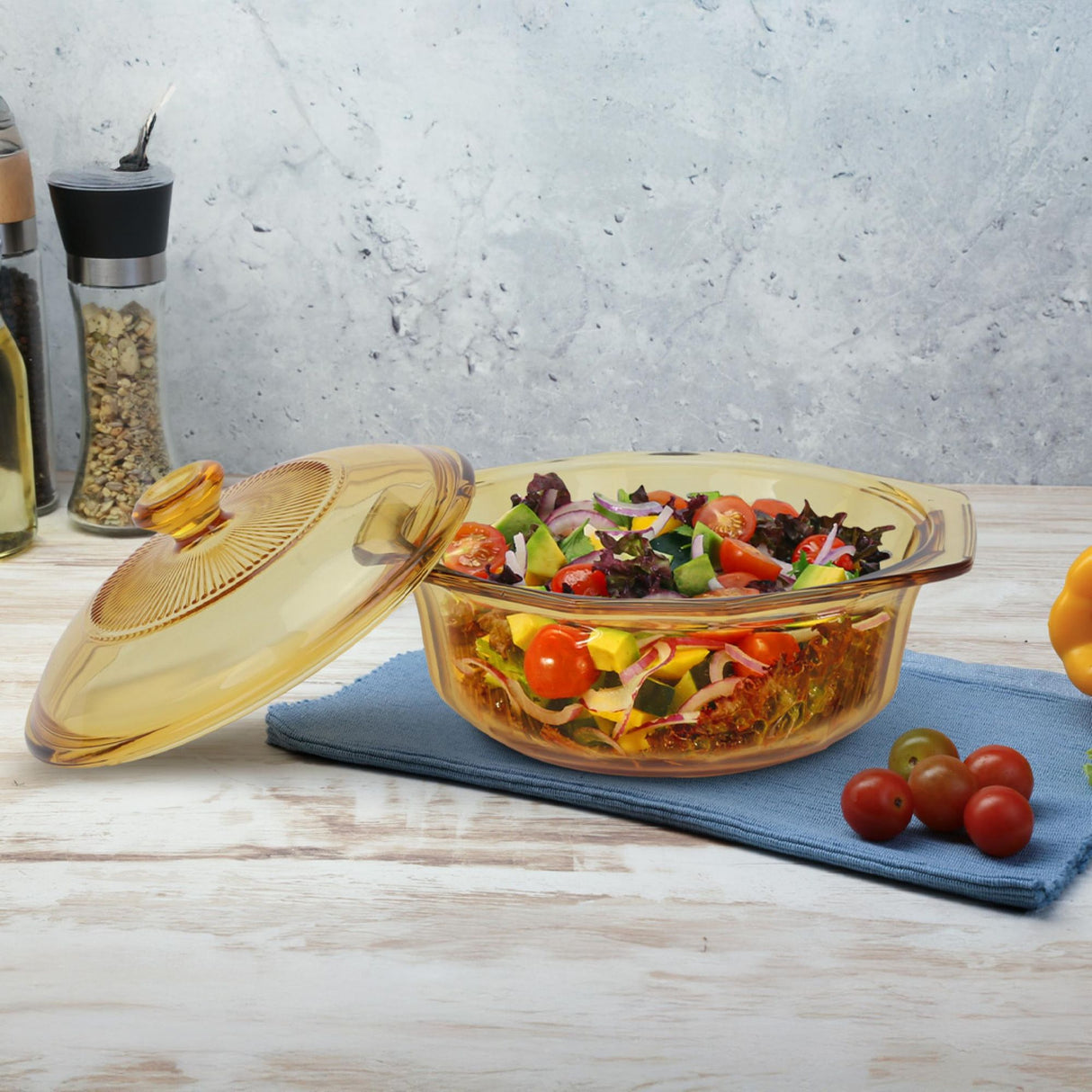 Olla Alta Transparente 18x11cm De 1 Litros Apta para Inducción con Mango de Vidrio - OLLAS Y SARTENES | Bylmo