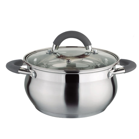 Olla Alta Plateado y Gris 23.5x20cm De 4.6 Litros Apta para Inducción con Mango de Silicona - OLLAS Y SARTENES | Bylmo