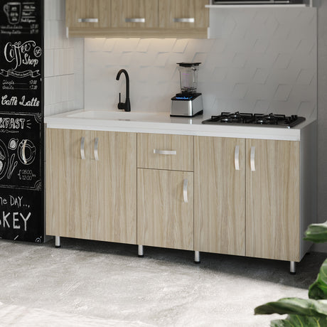 Mueble Inferior de Cocina Ambar Soder 178x86cm sin Mesón sin Estufa y con Organizador de Cubiertos - MUEBLES INFERIORES DE COCINA | Bylmo