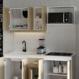 Mueble Superior de Cocina Ambar Soder 180x65cm con Locero Espacio para Extractor Derecha y con Espacio para Microondas - MUEBLES SUPERIORES DE COCINA | Bylmo