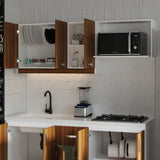 Mueble Superior de Cocina Ambar Gracia 180x65cm con Locero Espacio para Extractor Derecha y con Espacio para Microondas - MUEBLES SUPERIORES DE COCINA | Bylmo