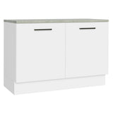 Mueble Inferior de Cocina Agata Blanco 120x84cm con Mesón sin Cajones y sin Estufa - MUEBLES INFERIORES DE COCINA | Bylmo