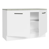 Mueble Inferior de Cocina Agata Blanco 120x84cm con Mesón sin Cajones y sin Estufa - MUEBLES INFERIORES DE COCINA | Bylmo