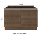 Mueble Inferior de Cocina Glamy Marron 120x81cm sin Mesón sin Estufa y sin Cajones - MUEBLES INFERIORES DE COCINA | Bylmo