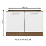 Mueble Inferior de Cocina Agata Marron y Blanco 120x81cm sin Mesón sin Estufa y sin Cajones - MUEBLES INFERIORES DE COCINA | Bylmo
