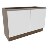 Mueble Inferior de Cocina Glamy Marron y Blanco 120x81cm sin Mesón y sin Estufa - MUEBLES INFERIORES DE COCINA | Bylmo