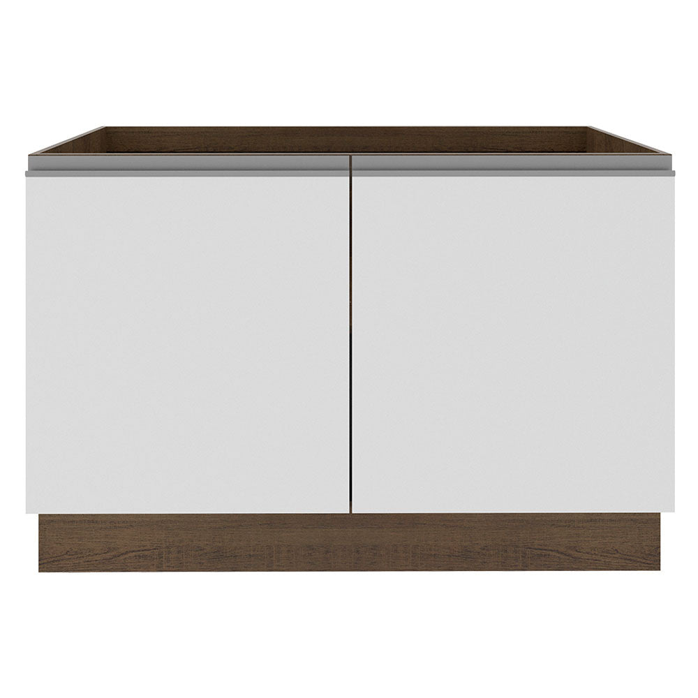 Mueble Inferior de Cocina Glamy Marron y Blanco 120x81cm sin Mesón y sin Estufa - MUEBLES INFERIORES DE COCINA | Bylmo