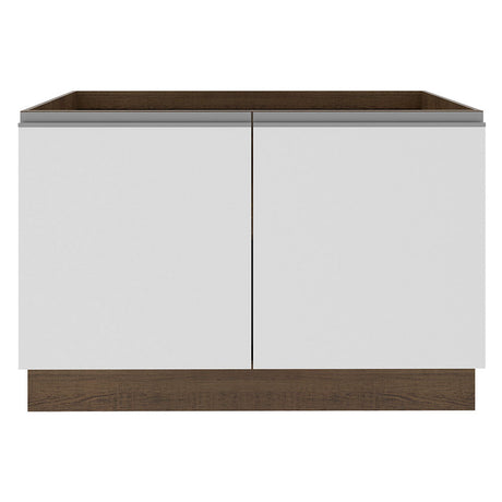 Mueble Inferior de Cocina Glamy Marron y Blanco 120x81cm sin Mesón y sin Estufa - MUEBLES INFERIORES DE COCINA | Bylmo