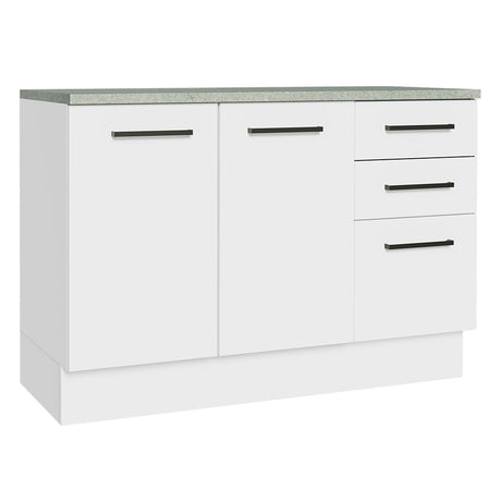 Mueble Inferior de Cocina Agata Blanco 120x84cm con Mesón y sin Estufa - MUEBLES INFERIORES DE COCINA | Bylmo