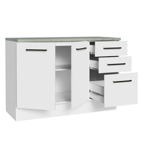 Mueble Inferior de Cocina Agata Blanco 120x84cm con Mesón y sin Estufa - MUEBLES INFERIORES DE COCINA | Bylmo