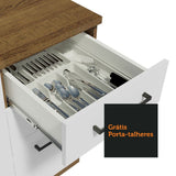 Mueble Inferior de Cocina Agata Marron y Blanco 120x81cm sin Mesón y sin Estufa - MUEBLES INFERIORES DE COCINA | Bylmo