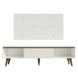 Combo Mueble y Panel de TV Reims Blanco 180x122cm Para TV Hasta 55 Pulgadas con Ranuras para Cables - MUEBLES DE TV | Bylmo