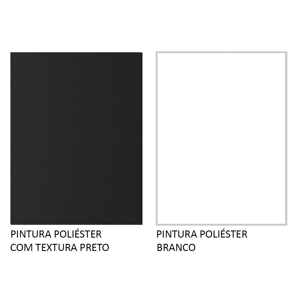 Combo Mueble y Panel de TV Reims Negro y Blanco 180x122cm Para TV Hasta 55 Pulgadas con Ranuras para Cables - MUEBLES DE TV | Bylmo