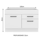 Mueble Inferior de Cocina Agata Blanco 120x81cm sin Mesón y sin Estufa con 2 Cajones - MUEBLES INFERIORES DE COCINA | Bylmo