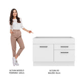 Mueble Inferior de Cocina Agata Blanco 120x81cm sin Mesón y sin Estufa con 2 Cajones - MUEBLES INFERIORES DE COCINA | Bylmo