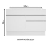 Mueble Inferior de Cocina Glamy Blanco 120x81cm sin Mesón y sin Estufa con Un Entrepaño - MUEBLES INFERIORES DE COCINA | Bylmo