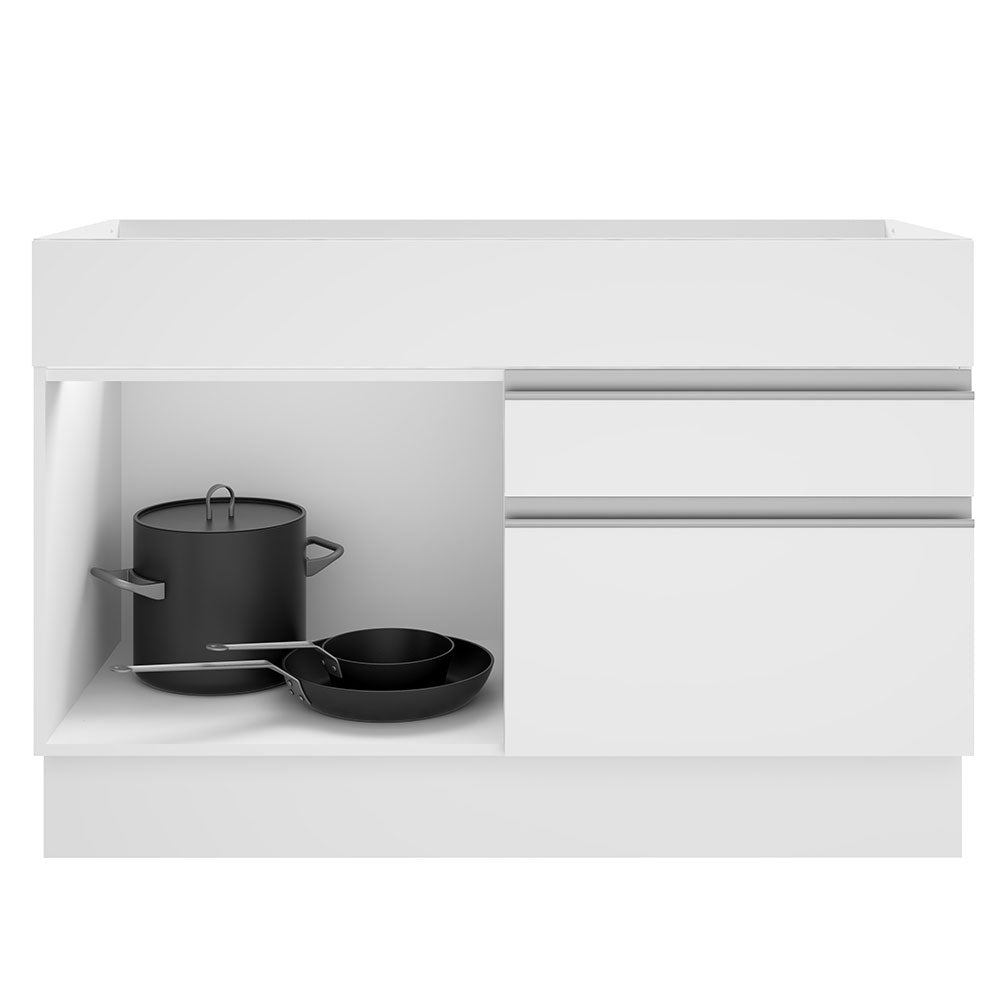 Mueble Inferior de Cocina Glamy Blanco 120x81cm sin Mesón y sin Estufa con Un Entrepaño - MUEBLES INFERIORES DE COCINA | Bylmo