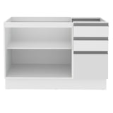 Mueble Inferior de Cocina Glamy Blanco 120x81cm sin Mesón y sin Estufa con 3 Cajones - MUEBLES INFERIORES DE COCINA | Bylmo