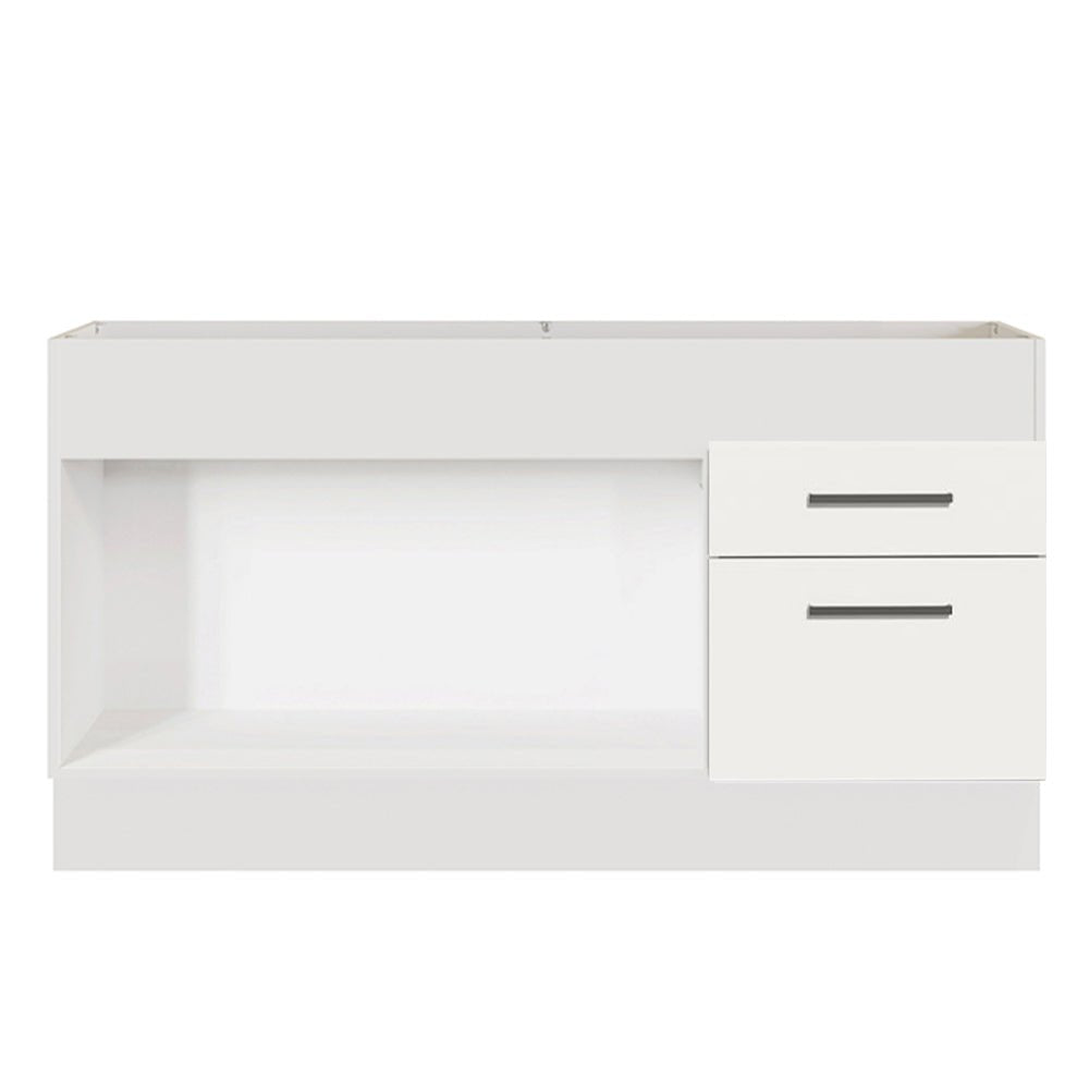 Mueble Inferior de Cocina Agata Blanco 150x81cm sin Mesón y sin Estufa con 2 Cajones - MUEBLES INFERIORES DE COCINA | Bylmo