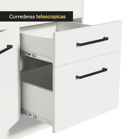Mueble Inferior de Cocina Agata Blanco 150x81cm sin Mesón y sin Estufa con 2 Cajones - MUEBLES INFERIORES DE COCINA | Bylmo