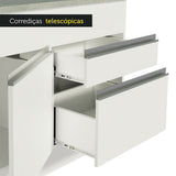 Mueble Inferior de Cocina Glamy Blanco 150x84cm con Mesón de Madera y sin Estufa con 2 Cajones - MUEBLES INFERIORES DE COCINA | Bylmo