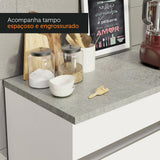 Mueble Inferior de Cocina Glamy Blanco 150x84cm con Mesón de Madera y sin Estufa con 2 Cajones - MUEBLES INFERIORES DE COCINA | Bylmo