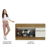 Mueble Inferior de Cocina Glamy Marron y Blanco 150x81cm sin Mesón y sin Estufa con 2 Cajones - MUEBLES INFERIORES DE COCINA | Bylmo