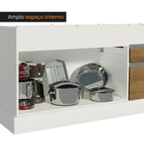 Mueble Inferior de Cocina Glamy Blanco y Marron 150x81cm sin Mesón y sin Estufa - MUEBLES INFERIORES DE COCINA | Bylmo
