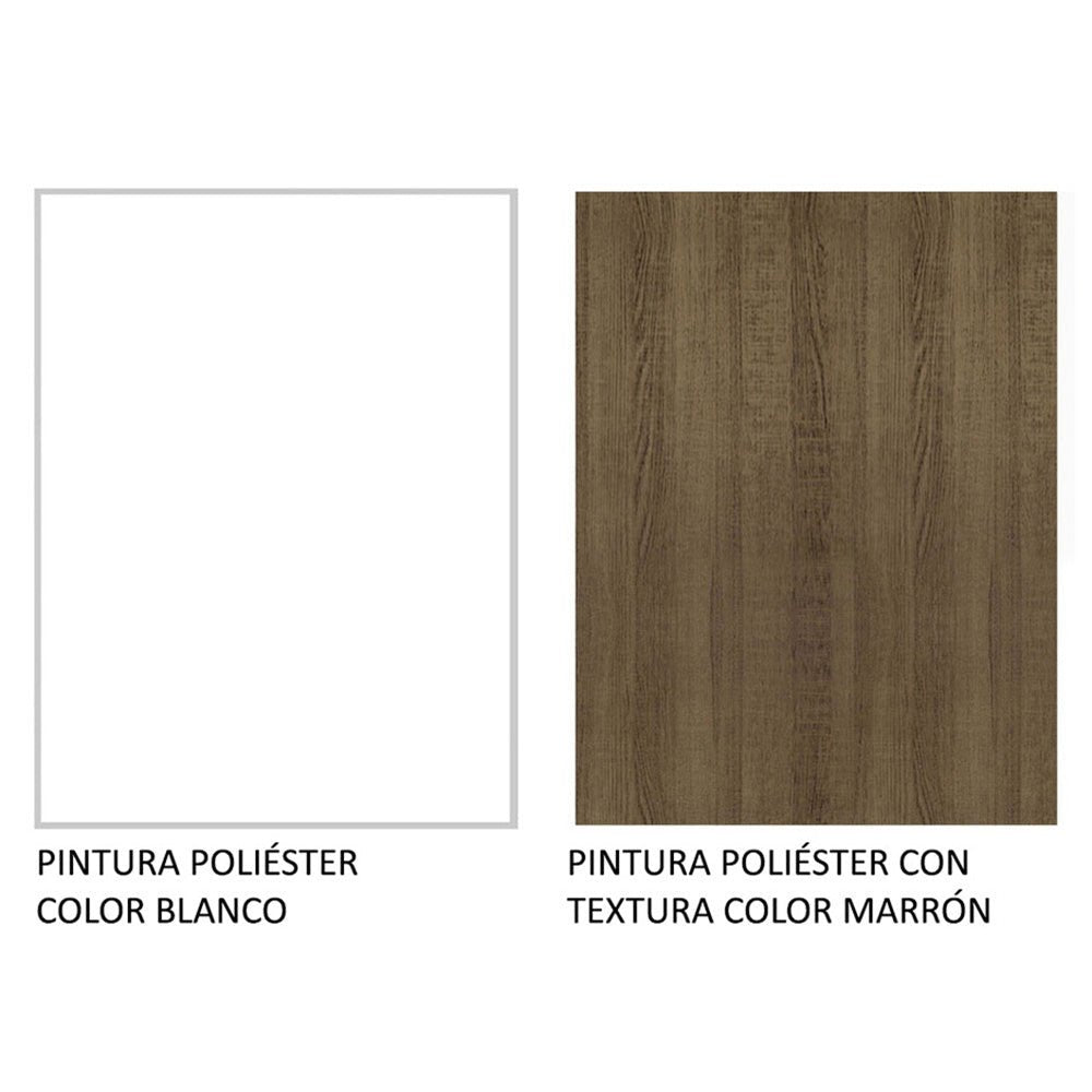 Mueble Inferior de Cocina Glamy Blanco y Marron 150x81cm sin Mesón y sin Estufa con 2 Cajones - MUEBLES INFERIORES DE COCINA | Bylmo