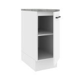 Mueble Inferior de Cocina Agata Blanco 35x84cm con Mesón de Madera y sin Estufa con 2 Entrepaños - MUEBLES INFERIORES DE COCINA | Bylmo