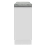 Mueble Inferior de Cocina Glamy Blanco 35x84cm con Mesón de Madera y sin Estufa con 2 Entrepaños - MUEBLES INFERIORES DE COCINA | Bylmo