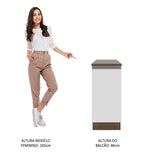 Mueble Inferior de Cocina Glamy Marron y Blanco 35x84cm con Mesón de Madera y sin Estufa con 2 Entrepaños - MUEBLES INFERIORES DE COCINA | Bylmo