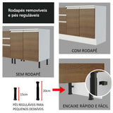 Mueble Inferior de Cocina Glamy Blanco y Marron 35x84cm con Mesón de Madera y sin Estufa con 2 Entrepaños - MUEBLES INFERIORES DE COCINA | Bylmo