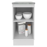 Mueble Inferior de Cocina Glamy Blanco 40x84cm con Mesón de Madera y sin Estufa con 2 Entrepaños - MUEBLES INFERIORES DE COCINA | Bylmo