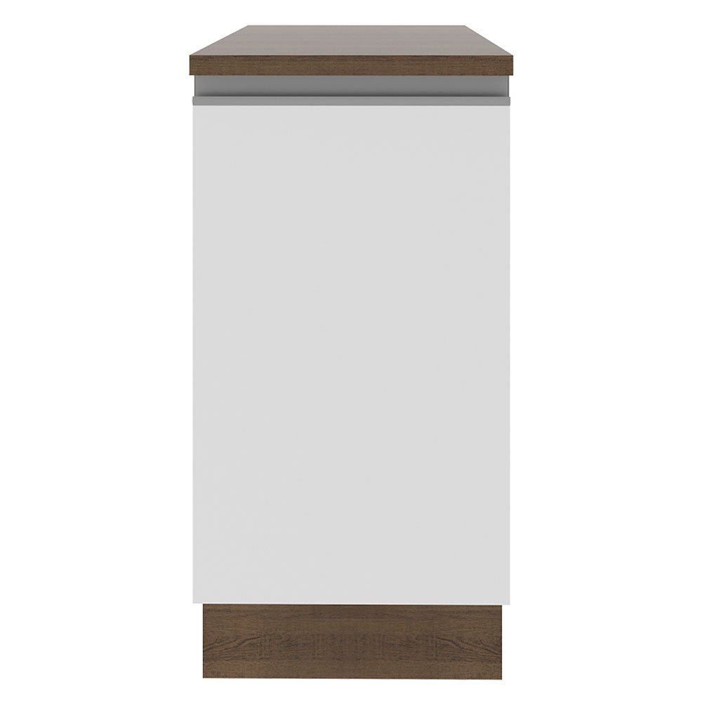 Mueble Inferior de Cocina Glamy Marron y Blanco 40x84cm con Mesón de Madera y sin Estufa con 2 Entrepaños - MUEBLES INFERIORES DE COCINA | Bylmo