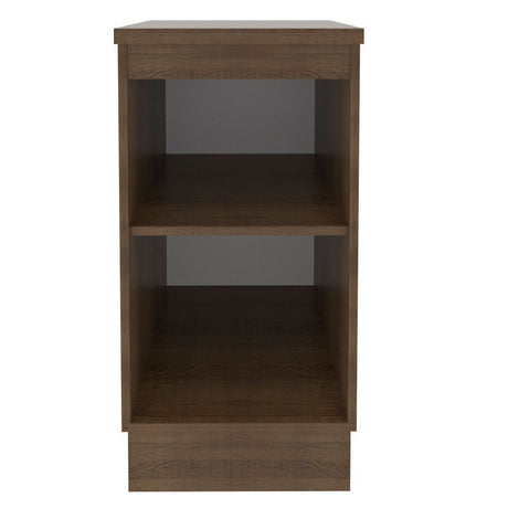 Mueble Inferior de Cocina Glamy Marron y Blanco 40x84cm con Mesón de Madera y sin Estufa con 2 Entrepaños - MUEBLES INFERIORES DE COCINA | Bylmo