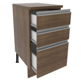 Mueble Inferior de Cocina Glamy Marron 40x84cm con Mesón de Madera y sin Estufa con 3 Cajones - MUEBLES INFERIORES DE COCINA | Bylmo